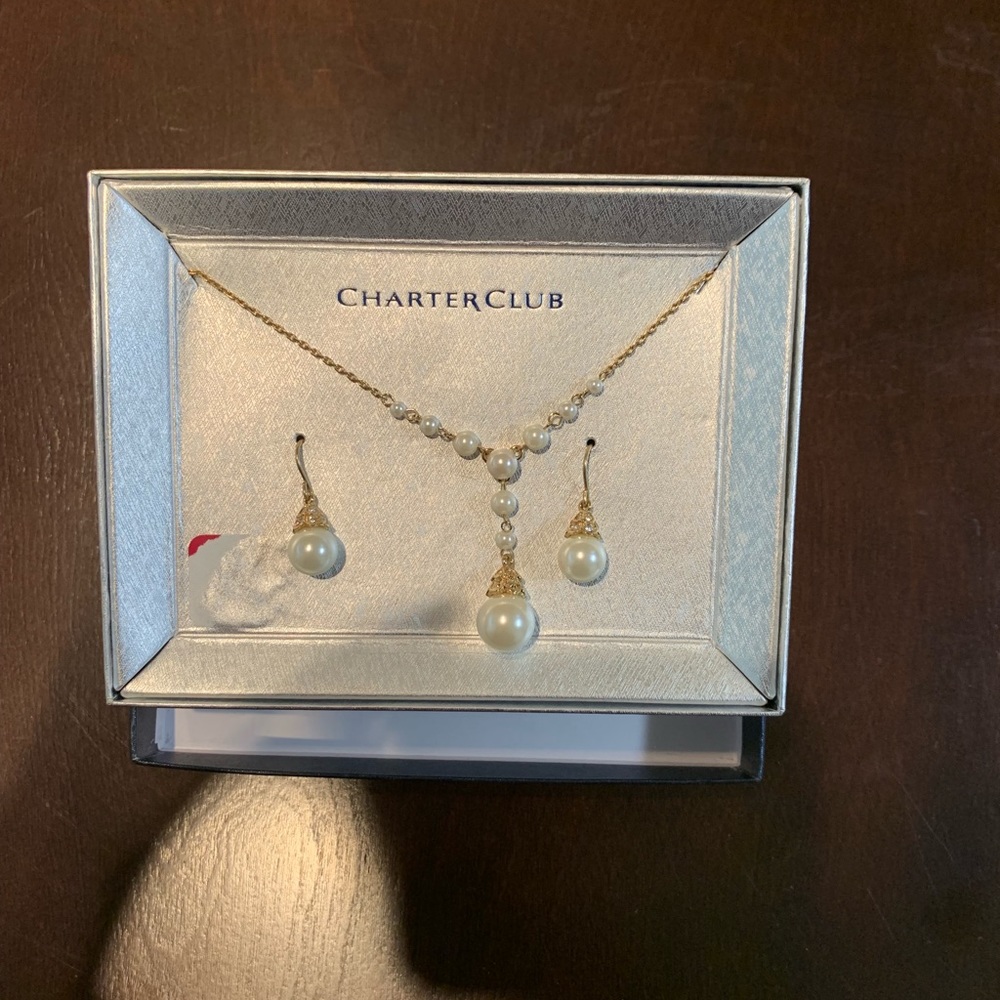 Charter club necklace earrings set